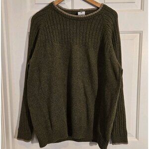 Columbia Men Sweater XXL Green Ribbed Knit Pullover Heavy Casual Outdoors Gorp